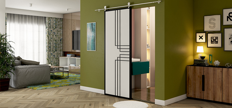 sliding bathroom door installation in North Highlands